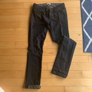 Paige denim low rise straight leg black jeans